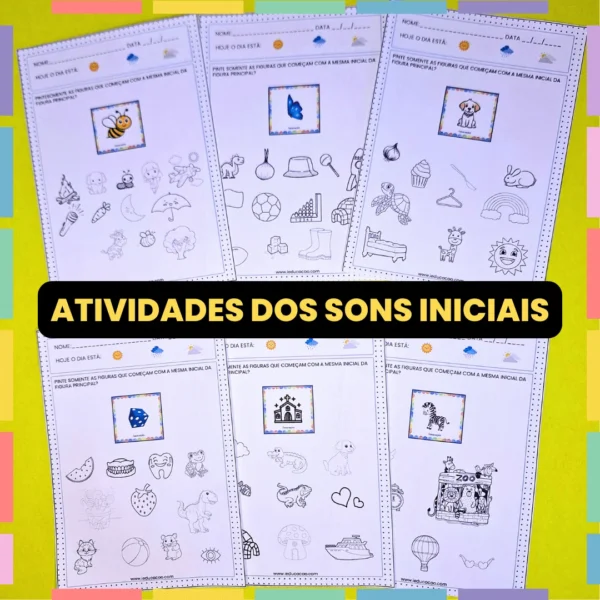 Desenvolvendo-a-Consciencia-Fonologica-Atividades-da-Apostila-3-atividades-dos-sons-iniciais-Atividades-de-Alfabetizacao-Foto-Caseira